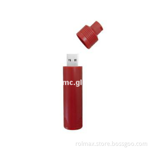 red mini bottle Plastic Usb Flash Drive with cap